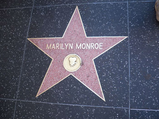 Marilyn Monroe's star on the Hollywood Walk of Fame.